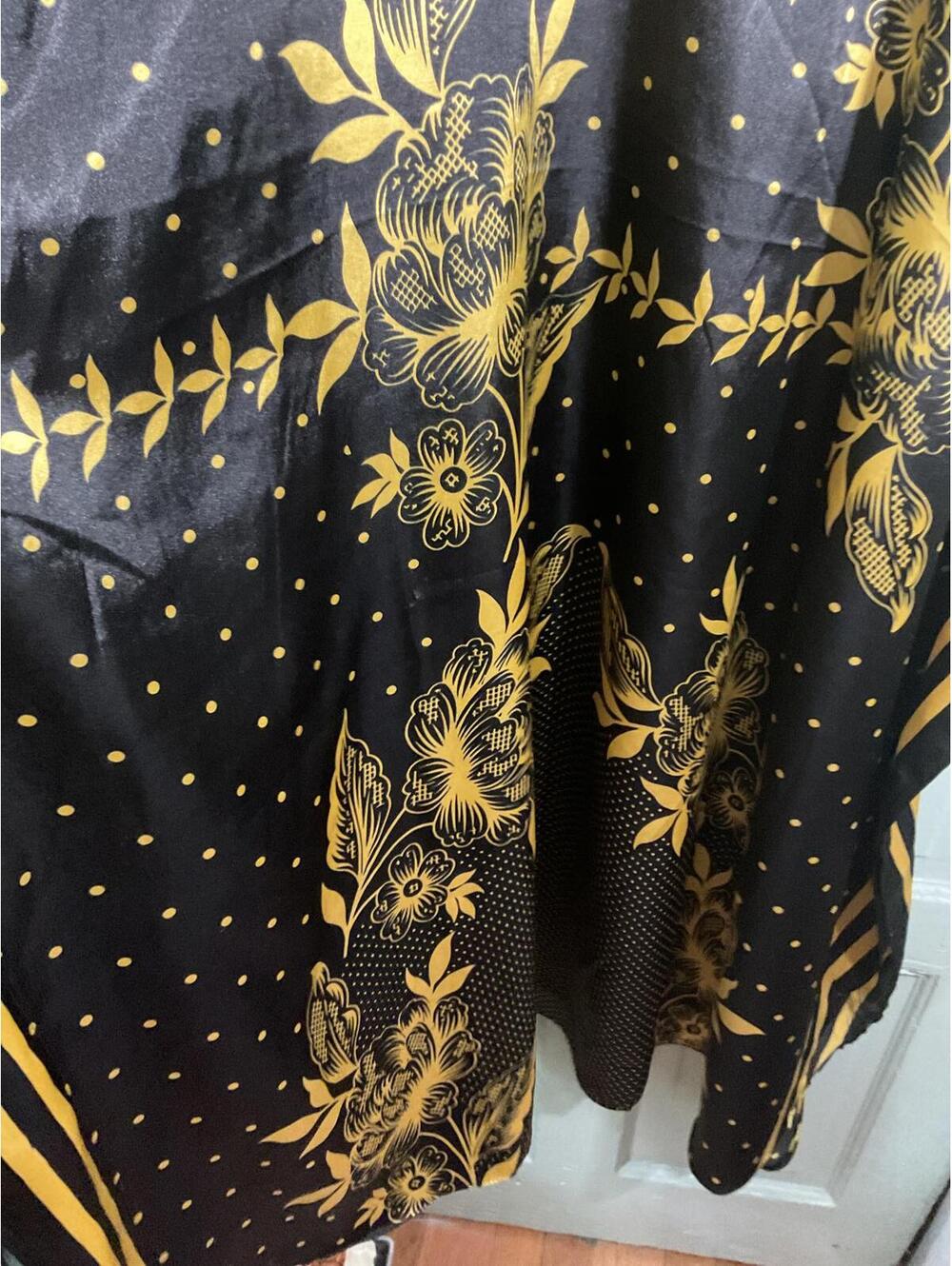 Ashro Black and Gold Floral Women's Maxi Kaftan with beading and sequins - Picture 7 of 9